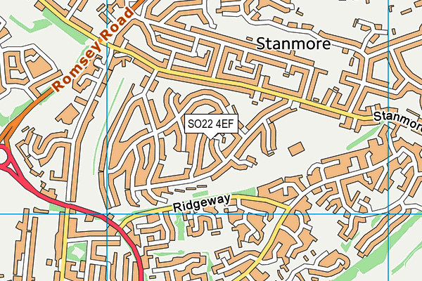 SO22 4EF map - OS VectorMap District (Ordnance Survey)