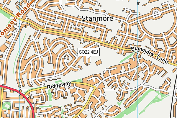 SO22 4EJ map - OS VectorMap District (Ordnance Survey)
