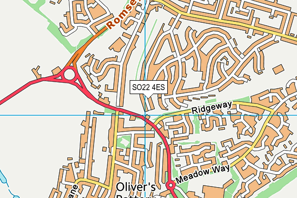 SO22 4ES map - OS VectorMap District (Ordnance Survey)