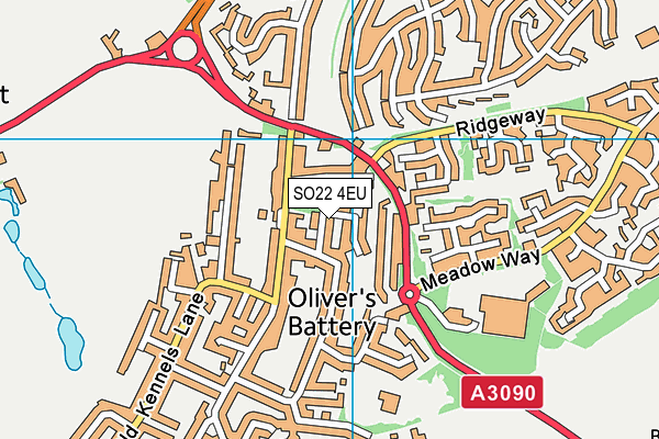 SO22 4EU map - OS VectorMap District (Ordnance Survey)