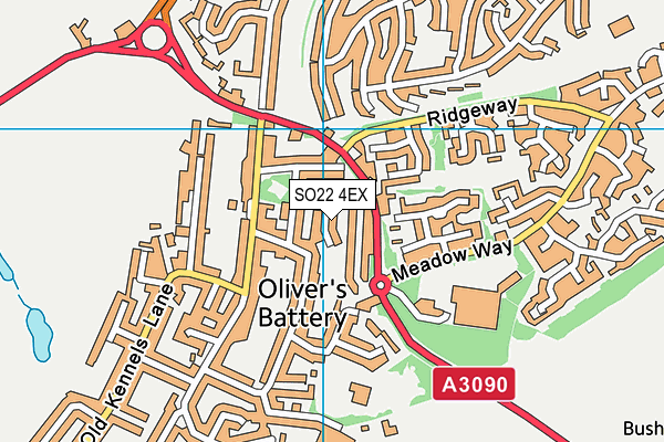 SO22 4EX map - OS VectorMap District (Ordnance Survey)