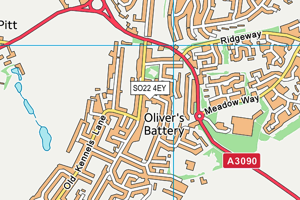 SO22 4EY map - OS VectorMap District (Ordnance Survey)