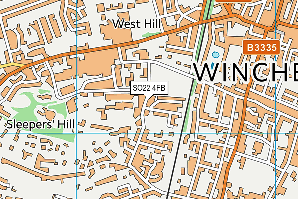 SO22 4FB map - OS VectorMap District (Ordnance Survey)