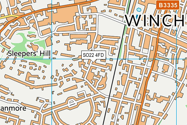 SO22 4FD map - OS VectorMap District (Ordnance Survey)