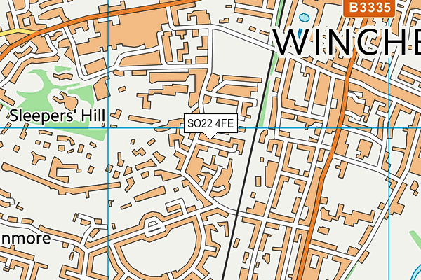 SO22 4FE map - OS VectorMap District (Ordnance Survey)