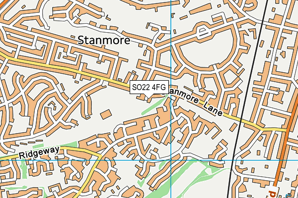 SO22 4FG map - OS VectorMap District (Ordnance Survey)