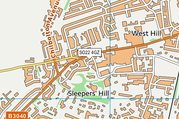 SO22 4GZ map - OS VectorMap District (Ordnance Survey)
