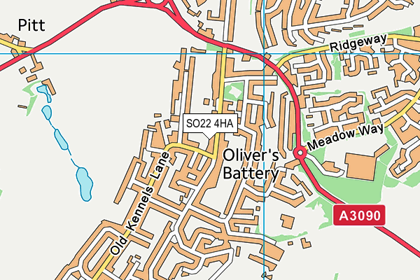 SO22 4HA map - OS VectorMap District (Ordnance Survey)