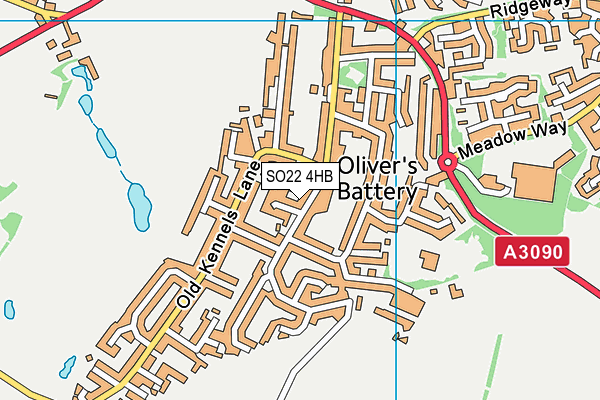 SO22 4HB map - OS VectorMap District (Ordnance Survey)