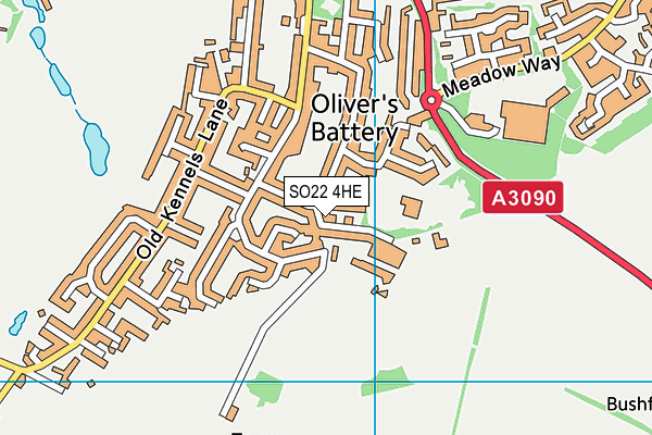 SO22 4HE map - OS VectorMap District (Ordnance Survey)