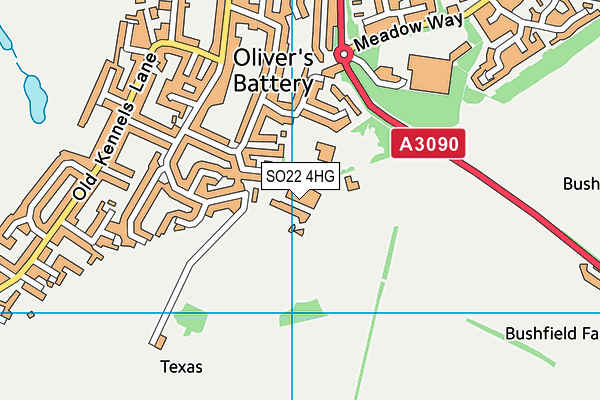 SO22 4HG map - OS VectorMap District (Ordnance Survey)