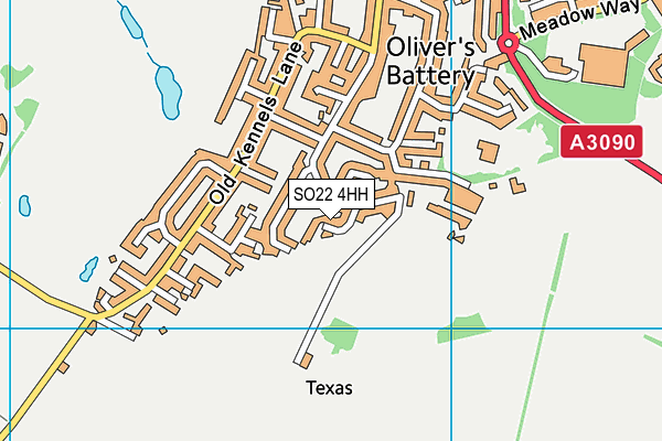 SO22 4HH map - OS VectorMap District (Ordnance Survey)