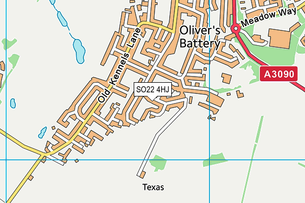 SO22 4HJ map - OS VectorMap District (Ordnance Survey)