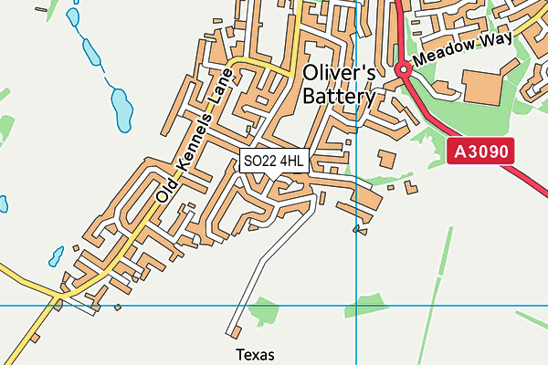 SO22 4HL map - OS VectorMap District (Ordnance Survey)