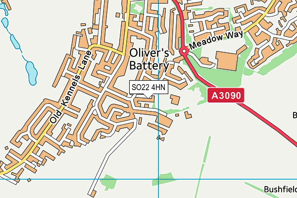 SO22 4HN map - OS VectorMap District (Ordnance Survey)