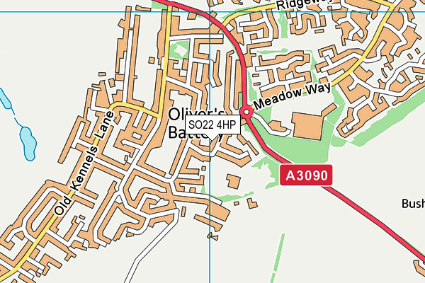 Olivers Battery Primary School map (SO22 4HP) - OS VectorMap District (Ordnance Survey)