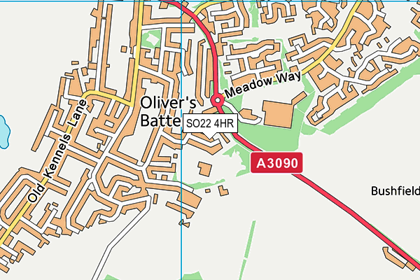 SO22 4HR map - OS VectorMap District (Ordnance Survey)