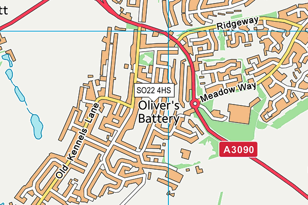 SO22 4HS map - OS VectorMap District (Ordnance Survey)
