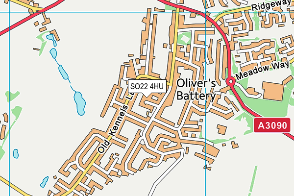 SO22 4HU map - OS VectorMap District (Ordnance Survey)