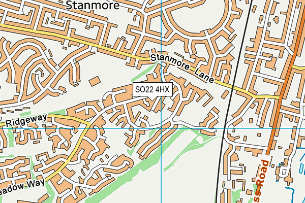 SO22 4HX map - OS VectorMap District (Ordnance Survey)