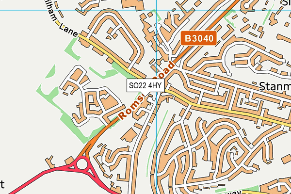 SO22 4HY map - OS VectorMap District (Ordnance Survey)