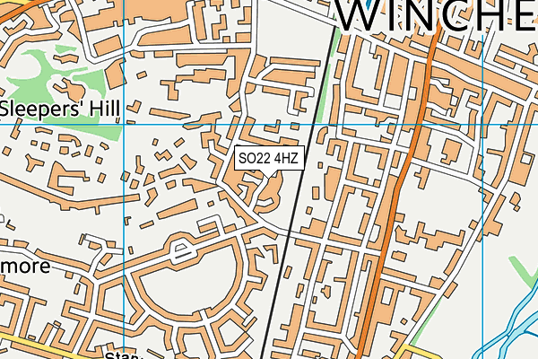 SO22 4HZ map - OS VectorMap District (Ordnance Survey)