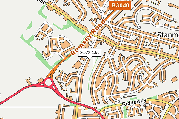 SO22 4JA map - OS VectorMap District (Ordnance Survey)