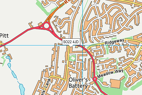 SO22 4JD map - OS VectorMap District (Ordnance Survey)