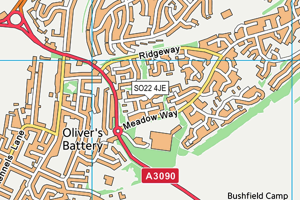 SO22 4JE map - OS VectorMap District (Ordnance Survey)