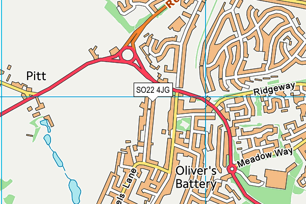 SO22 4JG map - OS VectorMap District (Ordnance Survey)