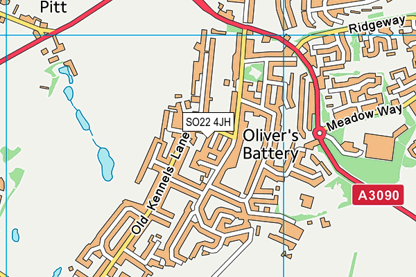 SO22 4JH map - OS VectorMap District (Ordnance Survey)