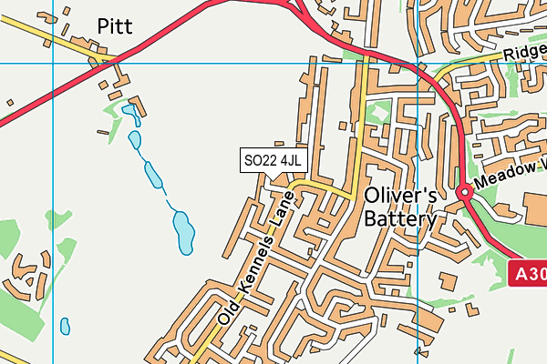 SO22 4JL map - OS VectorMap District (Ordnance Survey)