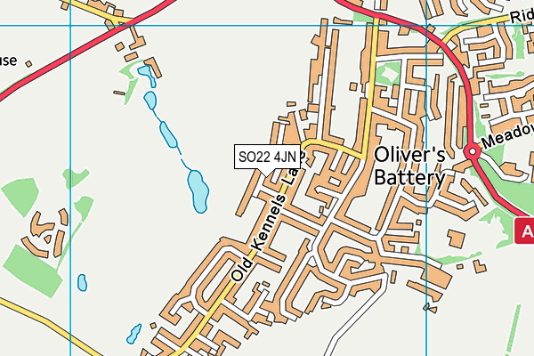 SO22 4JN map - OS VectorMap District (Ordnance Survey)