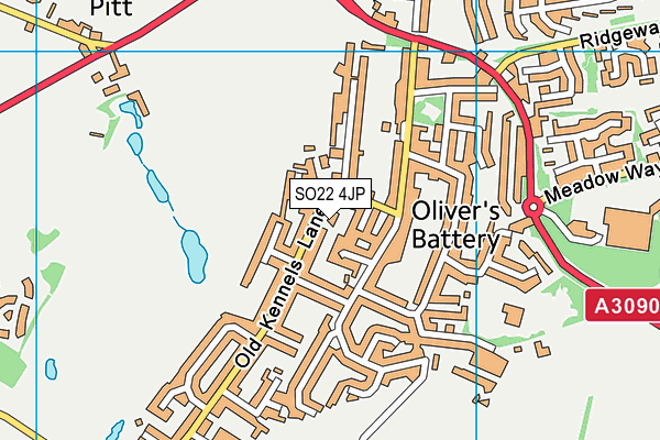 SO22 4JP map - OS VectorMap District (Ordnance Survey)