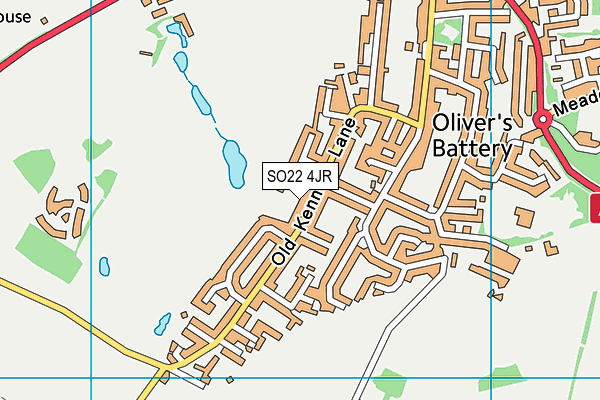SO22 4JR map - OS VectorMap District (Ordnance Survey)