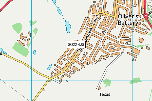 SO22 4JS map - OS VectorMap District (Ordnance Survey)