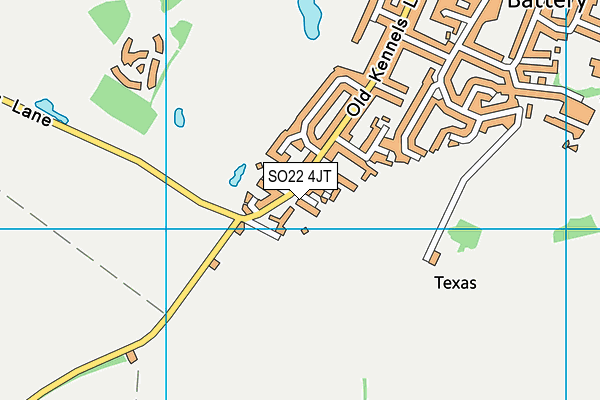 SO22 4JT map - OS VectorMap District (Ordnance Survey)