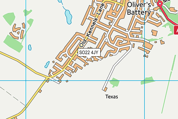 SO22 4JY map - OS VectorMap District (Ordnance Survey)