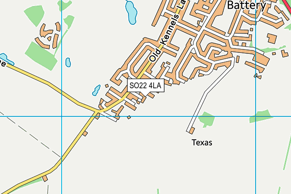 SO22 4LA map - OS VectorMap District (Ordnance Survey)