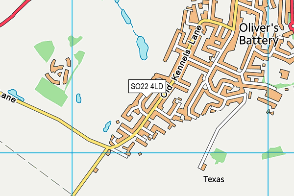 SO22 4LD map - OS VectorMap District (Ordnance Survey)