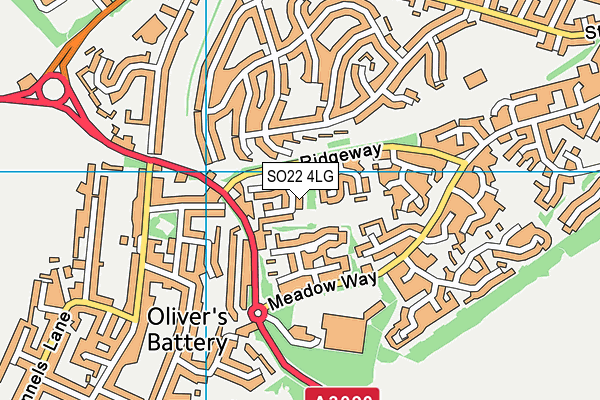 SO22 4LG map - OS VectorMap District (Ordnance Survey)