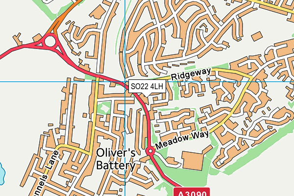 SO22 4LH map - OS VectorMap District (Ordnance Survey)