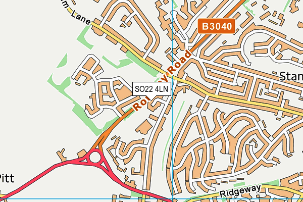 SO22 4LN map - OS VectorMap District (Ordnance Survey)