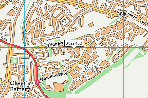 SO22 4LQ map - OS VectorMap District (Ordnance Survey)