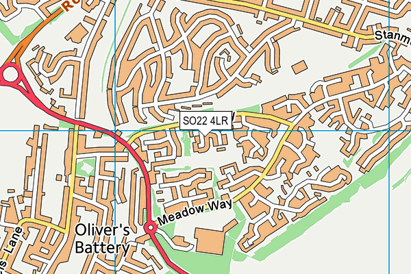 SO22 4LR map - OS VectorMap District (Ordnance Survey)