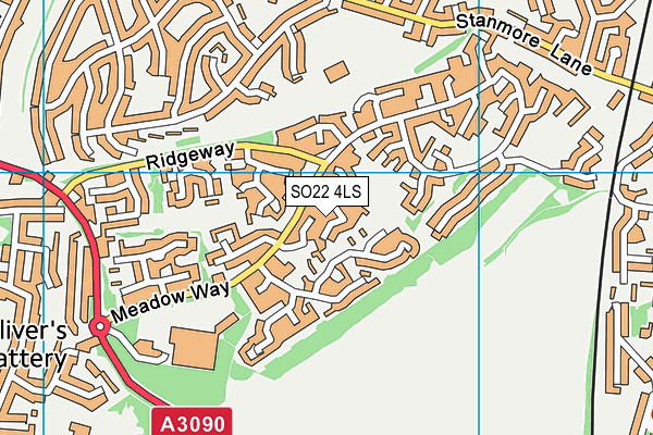 SO22 4LS map - OS VectorMap District (Ordnance Survey)