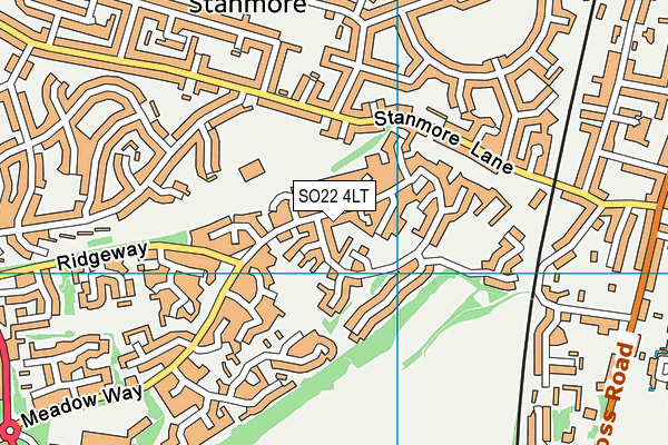 SO22 4LT map - OS VectorMap District (Ordnance Survey)