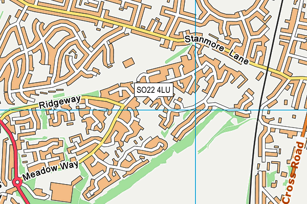 SO22 4LU map - OS VectorMap District (Ordnance Survey)