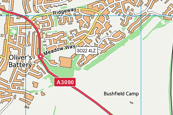 SO22 4LZ map - OS VectorMap District (Ordnance Survey)