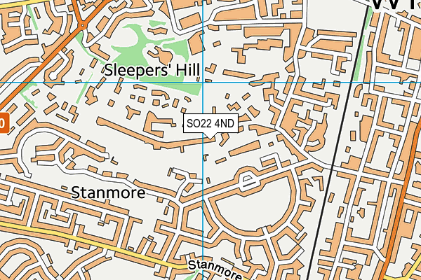 SO22 4ND map - OS VectorMap District (Ordnance Survey)